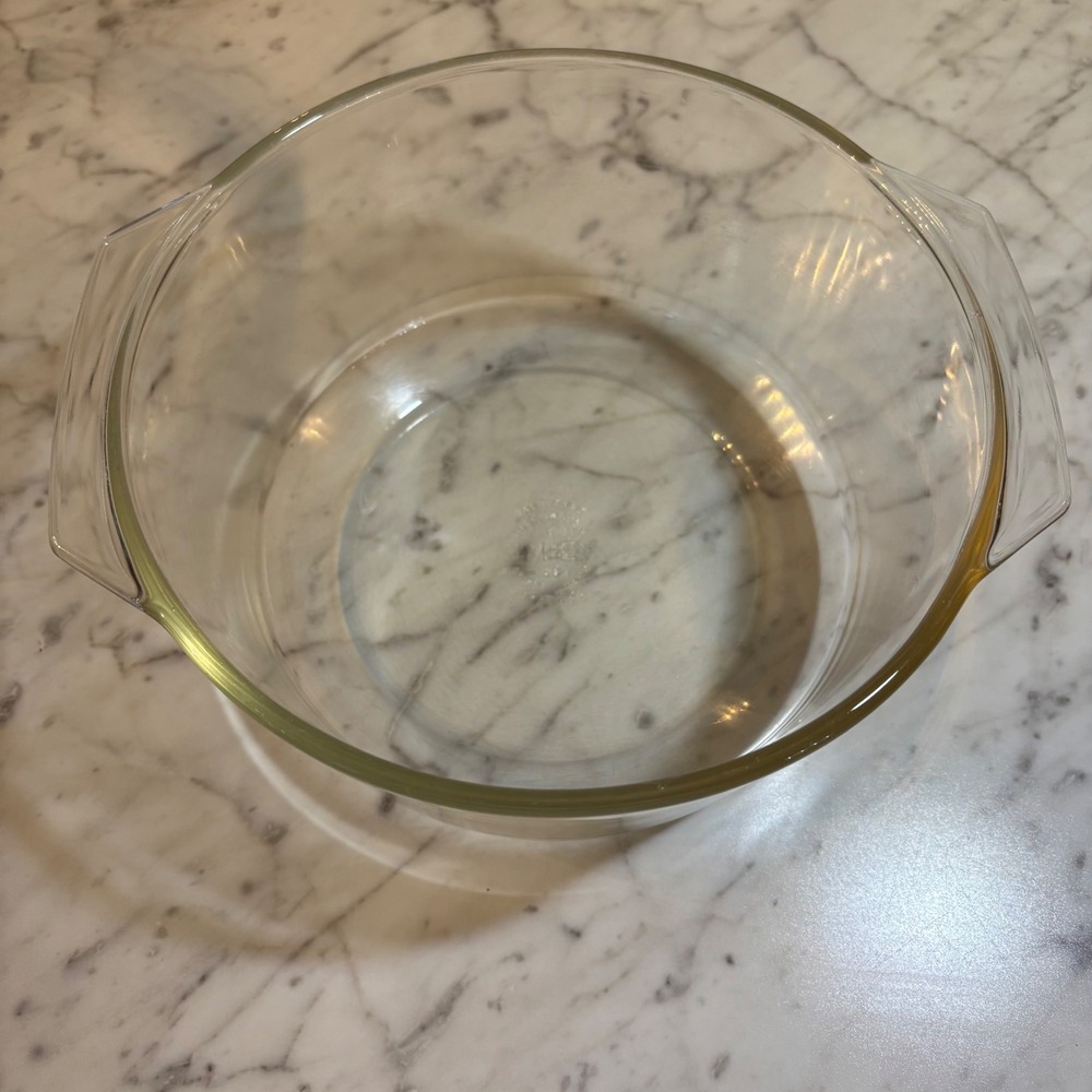 Vintage Pyrex 344 Clear Glass 3QT Mixing Bowl with Tab Handles Made in USA
